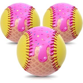 3 Pack Standard 12-Inch Softball - Creative Design Practice & Training Ball Ice Cream Drip Softball Stuff in Kuwait
