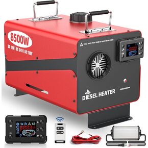 سخان ديزل 110 فولت/12 فولت/24 فولت، 5KW-8KW الكل في واحد سخان هواء ديزل مع شاشة LCD وجهاز تحكم عن بعد، سخان مساحة لوقوف السيارات بالديزل الهوائي تسخين سريع منخفض الضوضاء لخيمة المرآب والقارب RV in Kuwait