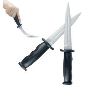 9.8 Inch Realistic Rubber Training Knife - Safe Dagger Prop for Martial Arts, Cosplay & Stage Combat | Flexible Fake Knife for Costumes, Play Fighting & Tactical Practice in Kuwait
