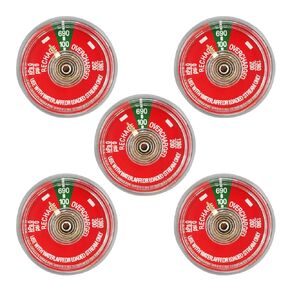 5 قطع مقياس ضغط 100 رطل لكل بوصة مربعة لطفايات حريق المياه المحمولة المتوافقة مع Amerex، Ansul، Badger، جزء بديل طفاية حريق المياه المصنوعة من الفولاذ المقاوم للصدأ، خيط NPT 1/8 بوصة، قرص أحمر in Kuwait