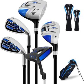 مجموعة نوادي الجولف للأطفال للأولاد والبنات من عمر 3 إلى 12 عامًا، مجموعة جولف للصغار مع حقيبة حامل، سائق، هجين، مكاوي ومضرب، مجموعة نادي الجولف للشباب باليد اليمنى in Kuwait