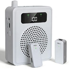 Wireless Voice Amplifier with Lavalier Microphones, Portable Voice Amplifier, Microphone with Speaker, Mini Megaphone with Clip on/Lapel Mic Teacher Microphone for Classroom Speech (Black) in Saudi Arabia