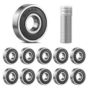 50 Pcs 608 2RS Ball Bearings,Bearing Steel and Double Rubber Sealed Miniature Deep Groove Ball Bearings (8mm x 22mm x 7mm) for 3D Printer, Skateboards, Electric Motor, Scooters in Kuwait