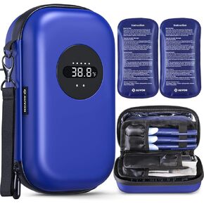 AUVON Insulin Cooler Travel Case with Rechargeable Temp Display, Insulin Pen Cooler Travel Case with 2 x 160g TSA Approved Ice Packs, Waterproof Insulated Cooler Bag for Daily Use & Trip in Kuwait