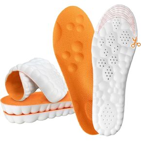 Steppers Insoles for Men & Women, 2026 New 4D Memory Foam Cloud Footstr Insoles, Comfortable & Breathable Massage Shoe Inserts with Arch Support for Foot Pain & Fatigue (Orange, US M 7-11/W 8.5-13.5) in Kuwait