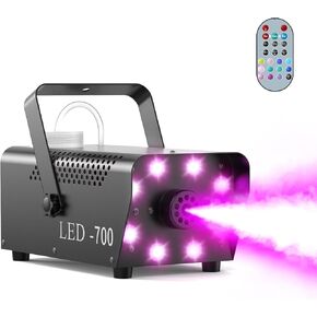 700W Compact Fog Machine with 8 RGB LEDs - Auto-Cycle Smoke & Lighting Effects,250ml Tank,2-3M Projection for Stage Party Halloween Christmas DJ Performance Wedding in Saudi Arabia