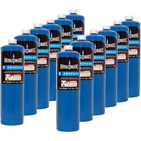 Tiptop Home 14.1 oz. Propane Cylinder - 12 Pack Bernzomatic Blue Steel Cylinders in Kuwait