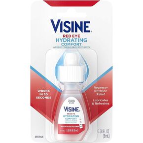 قطرات مرطبة للعين الحمراء من Visine لتخفيف الاحمرار وقطرات تشحيم للعين للمساعدة في ترطيب وتخفيف العيون الحمراء بسبب تهيج العين البسيط بسرعة .28oz in Kuwait