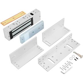 Electromagnetic Door Lock with ZL Bracket, 12V DC Fail-Safe, 1200LBS Holding Force, Surface-Mount Magnetic Lock with Status Indicator & Signal Output (W-1200LBS Lock) in Kuwait