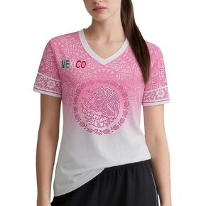 المكسيك المرأة لكرة القدم جيرسي المشجعين الرياضية في الهواء الطلق تي شيرت رياضي سليم صالح أكتيفيوير تي شيرت كرة القدم الفانيلة in Kuwait