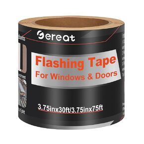 شريط وامض للنوافذ والأبواب، لفة 3.75 بوصة × 30 قدم، شريط وامض ذاتي اللصق، شريط وامض لجميع الأحوال الجوية، قوة صناعية للنوافذ، والأسقف، وإصلاح الأنابيب in Kuwait