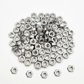 100 قطعة M4-0.7 صامولة سداسية من الفولاذ المقاوم للصدأ 304(18-8) صامولة سداسية مترية للبراغي، لمسة نهائية لامعة، خيط كامل (M4) in Kuwait