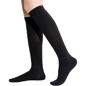 جوارب ضغط TOFLY® (زوج)، دعم قوي من الدرجة 20-30 مم زئبق، غير شفاف، للجنسين، جوارب ضغط عالية للركبة مغلقة من الأمام لعلاج الدوالي، والوذمة، وجبائر الساق، والتمريض، والسفر in Kuwait