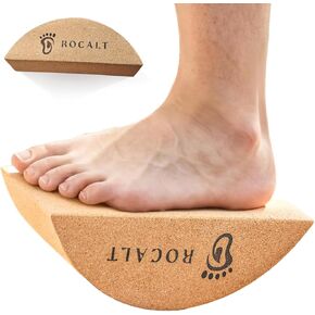 Rocalt Cork Yoga Blocks, Half Moon Yoga Block & Calf Stretching, Cork Foot Stretcher for Plantar Fasciitis Relief, Ankle Stretcher Pilates Block, Improve Balance, Stability & Foot Mobility in Kuwait