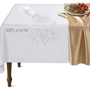 Vinyl Table Protector Pad for Dining Room, Heat Resistant&Scratch Proof Tablecloth with Flannel Backing, Easy to Clean & Trim, Waterproof Heavy Duty Table Cover, Reusable Heat Resistant Pad 108" x 54" in Kuwait