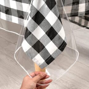 XWZO Clear Plastic Tablecloth Rectangle - 100% Waterproof Oilproof Stain Resistant Wipeable Vinyl Table Cloth, Transparent Cover Protector for Dining, Parties, 60 x 84 Inch in Kuwait