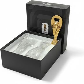 Official FIFA World Cup 2026 Edition - 17oz Shatterproof Trophy Pilsner Beer Cup & Bottle Opener Gift Set - Set of 2 with 6-inch Magnetic Bottle Opener Perfect for Tailgates, Pool Parties and BBQ’s in Kuwait