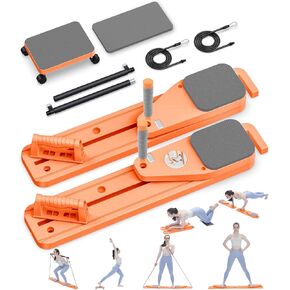 Pilates Board, 12 in 1 Mini Plilates Reformer Set, Multifuncional Portable Pilates Reformers Board for Home Workout, Free Combination 100+ Exercise Mode in Saudi Arabia