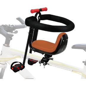 مقعد دراجة أطفال مثبت على الأمام للكبار MTB - حامل دراجات تفاعلي للأطفال الصغار مع حاجز حماية كامل ودواسات قدم وأشرطة قدم قابلة للإزالة، ارتفاع قابل للتعديل للأطفال من عمر 1 إلى 5 سنوات (حتى 55 رطلاً) in Kuwait