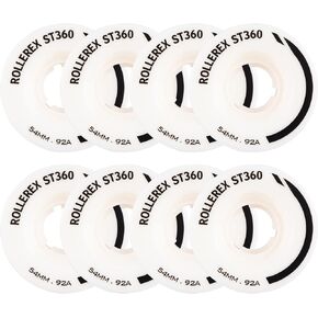Rollerex ST360 92A Roller Skate Wheels (8-Pack) (Color Options) - Indoor Outdoor - Use for Quad Skate Wheel Replacement (Prime White) in Kuwait