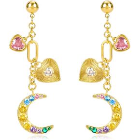 Vintage Silver Dangle Butterfly Earrings for Women Punk Butterfly Cubic Zirconia Huggie Hoop Earrings Drop Intersect Fairy Butterfly Earrings Spring Summer Jewelry Gift for Women in Kuwait