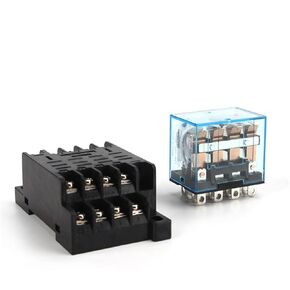 Intermediate Relay HH64P LY4NJ 10A Micro Small Electromagnetic ACDC12V24V AC110V 220V 380V with 14 pins Socket Base PTF14A(with Socket,AC 220V) in Kuwait