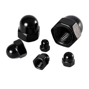 صواميل بغطاء الجوزة M8-1.25 مم (20 قطعة)، فولاذ كربوني مطلي بالزنك الأسود، صواميل قبة سداسية مترية للاستخدام الديكوري والهيكلي in Kuwait