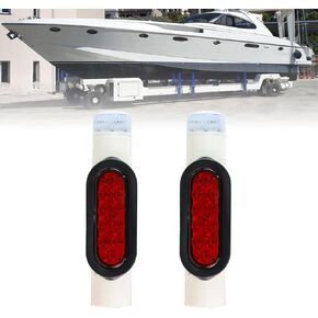 34 LED Boat Trailer Guide Pole Light, Waterproof Boat Trailer Guides with Lights, Turn Signal Lights Tail Lights, White-Red in Kuwait