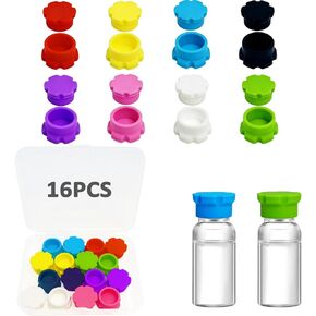 أغطية واقية من السيليكون من رونيافل 16 عبوة سعة 3 مل - 8 ألوان متنوعة، أغطية أغطية مقاومة للتسرب ومقاومة للغبار لقوارير الحقن وقوارير الببتيد، قابلة لإعادة الاستخدام وسهلة التنظيف in Kuwait