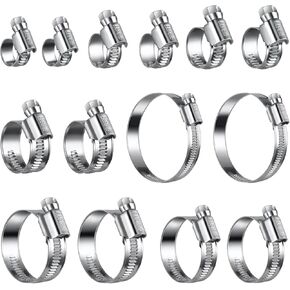 Non-Slip Hose Clamp Assortment 20 PCS (5/16 to 1-1/4 inch), Soft Hose Protection Design, Heavy Duty Worm Gear Clamps Stainless Steel 304 in Kuwait