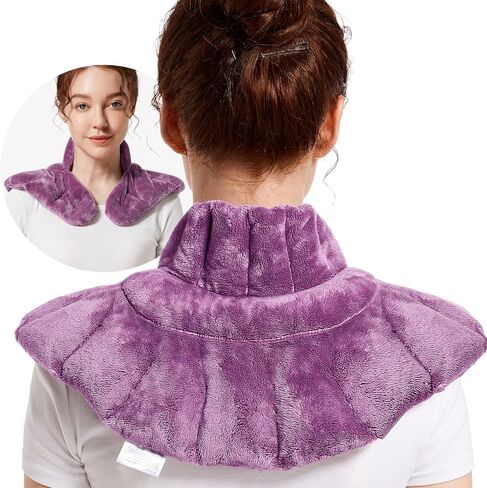 Microwavable Heating Pad for Neck, Shoulders, and Back - Weighted Neck Warmer with Moist Heat, Purple, Lavender Scented in Kuwait
