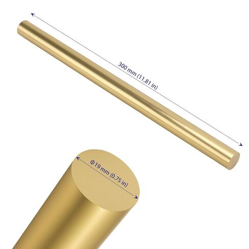 SOUJAP 2 PCS 3/4 inch Brass Rod, 11.8 inch Round Brass Bar Stock for DIY Craft, Industry, Model Making in Saudi Arabia