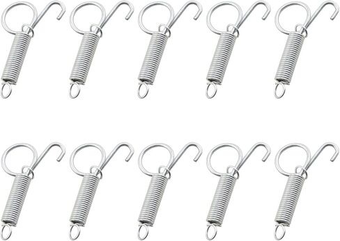 TAODAN 10PCS Silver Spring Hook 7.5cm Length Multipurpose Pet Cage Door Fastener Industrial Hardware Latch in Saudi Arabia