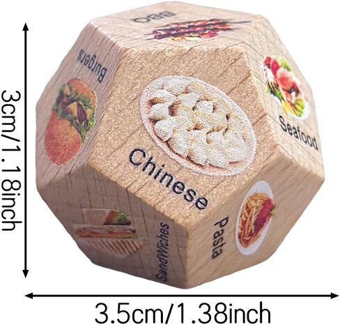 3 Pieces Wooden Decision Dice - 12 Sided Choice Dice for Couples, Self-Care, and Food Decisions - Stress Relief and Fun Gift for Date Night, Parties, Anniversary in Saudi Arabia