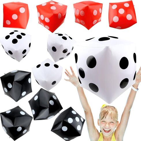 12 Pcs Giant Inflatable Dice Jumbo Blow Up Dices Large Dice Toys for Summer Outdoor Game Beach Swimming Pool Party Favors (Color Style 2) in Saudi Arabia