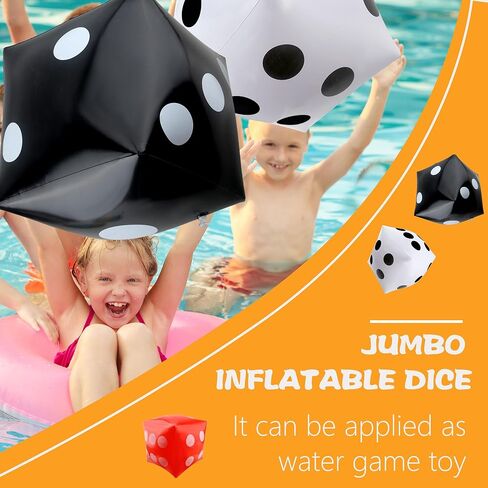12 Pcs Giant Inflatable Dice Jumbo Blow Up Dices Large Dice Toys for Summer Outdoor Game Beach Swimming Pool Party Favors (Color Style 2) in Saudi Arabia