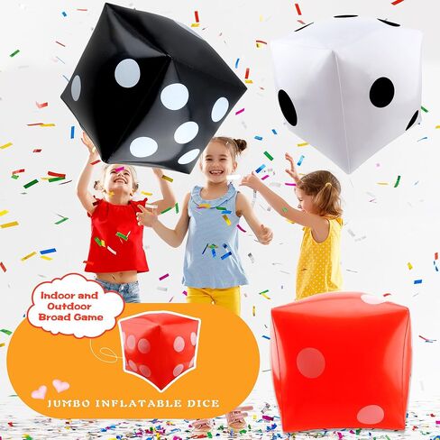 12 Pcs Giant Inflatable Dice Jumbo Blow Up Dices Large Dice Toys for Summer Outdoor Game Beach Swimming Pool Party Favors (Color Style 2) in Saudi Arabia