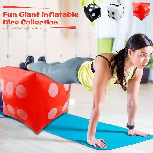 12 Pcs Giant Inflatable Dice Jumbo Blow Up Dices Large Dice Toys for Summer Outdoor Game Beach Swimming Pool Party Favors (Color Style 2) in Saudi Arabia