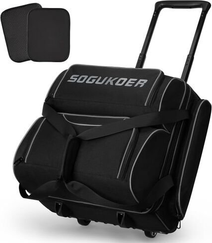 حقيبة بولينج ذات 4 كرات مع عجلات، حجرة رئيسية مدمجة، حقيبة بولينج شديدة التحمل 900D مع حجرة للأحذية، مقبض تلسكوبي، جيوب متعددة للملحقات للسفر في بطولة الدوري in Kuwait