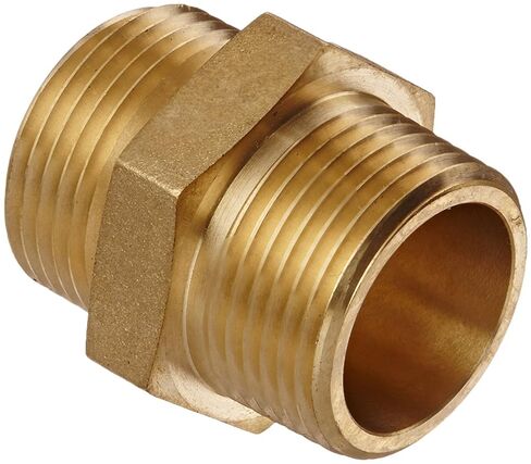 Campbell Fittings DMH1010 حلمة سداسية مزدوجة للذكور، 1 بوصة معرف، نحاس، 1 بوصة NPT × 1 بوصة NPSH in Kuwait