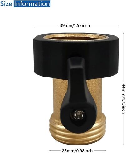 1pc 3/4 '' Garden Hose Shut Off Valve Connector, Garden Hose Quick Connect Fittings 3/4 Inch,Solid Brass Pipe Connecting,No Leaking in Saudi Arabia