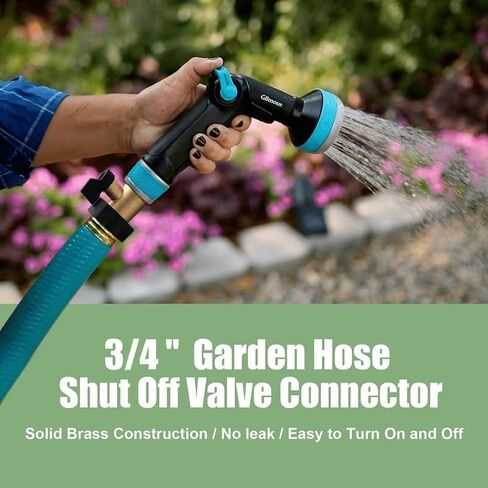1pc 3/4 '' Garden Hose Shut Off Valve Connector, Garden Hose Quick Connect Fittings 3/4 Inch,Solid Brass Pipe Connecting,No Leaking in Saudi Arabia