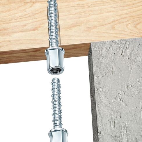 100 Pcs 3/8" Threaded Rod Anchor for Concrete, Vertical, Steel Zinc Finish, 1/4" X 2'' Screw Length, Concrete Anchors Vertical Anchor Screw, Threaded Rod Fitting in Saudi Arabia