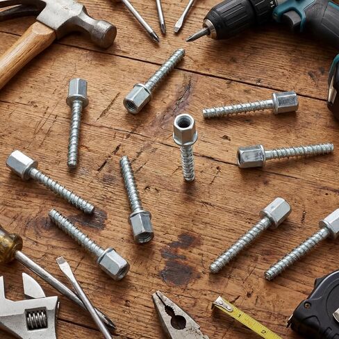 100 Pcs 3/8" Threaded Rod Anchor for Concrete, Vertical, Steel Zinc Finish, 1/4" X 2'' Screw Length, Concrete Anchors Vertical Anchor Screw, Threaded Rod Fitting in Saudi Arabia