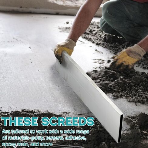 6 Pcs Tile Screed Sets Concrete Screed Board 3/4" x 4" x 1.5', 2', 2.5', 3', 4' and 6' Length Aluminum Alloy Screeding Tool for Large Concrete Pours Leveling and Precise Flat Work in Saudi Arabia