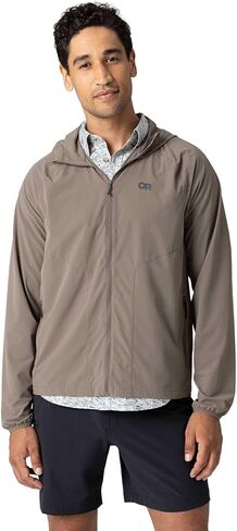 سترة بغطاء للرأس للرجال من Outdoor Research بسحاب كامل للشمس | قميص خفيف الوزن بعامل حماية من الأشعة فوق البنفسجية 30+ للمشي لمسافات طويلة والطقس الحار، ماص للرطوبة in Kuwait