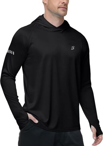 Roadbox Mens UPF 50+ Sun Protection Hoodie, UV Long Sleeve Fishing Shirts, Lightweight Swim Rash Guard for Outdoor Hiking in Saudi Arabia