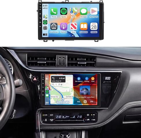 Android 13 4G+64G Radio for Toyota Corolla 2017 2018 2019 Car Stereo with Wireless Carplay Android Auto,5.0 Bluetooth DSP 32EQ,9inch 1280x720P IPS Touch Screen,FM/RDS GPS WiFi IP69K AHD Backup Camera in Kuwait