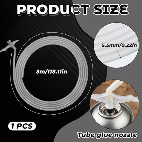 3 Meter/118 Inch Spray Foam Nozzle Extension Tube, Spray Can Foam Nozzle Tips Extension, Universal Foaming Hose Nozzles Replacement, Adjustable Nozzles Extended Long Tube for Spraying Can in Saudi Arabia