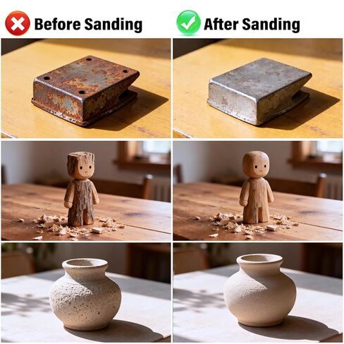 طقم طبول سنفرة مكون من 25 قطعة مع ظرف مثقاب، 240/320/400/600/800 حصى عصا ورق الصنفرة مع ساق 1/8 بوصة لأداة دريميل الدوارة لإزالة الصدأ المعدني/طحن الحجر/تلميع اليشم in Kuwait